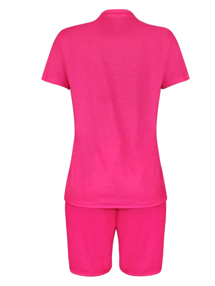 Wmstar Plus Size Two Piece Outfits for Women Tracksuit Shorts Sets  Lip Print Top Casual New In Matching Wholesale Dropshipping