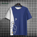 Funny Pattern Men's T-Shirt Cute Cartoon Goose Print Short Sleeve T-Shirt Loose O Neck Top Summer Men's Outdoor Casual Clothing