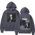 Hip hop rapper Lil Peep patterned hoodie high-quality fashion pullover men's and women's street fashion retro hooded sweatshirt