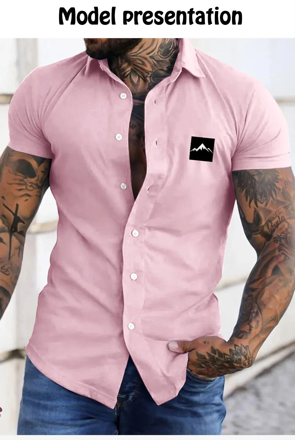 Europe and the United States men's summer casual loose cardigan men's short-sleeved shirt trend Men T-Shirt casual shirt