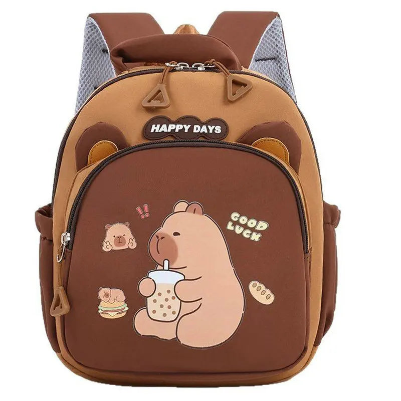 Children Capybara School Bag Cute Fashion Boy Girl Backpack Kids Kindergarten Rucksack Baby Gift