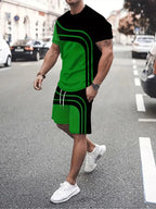 New men's outdoor running shorts for summer 2025, street fashion, casual, loose and comfortable T-shirt with soft and comfortabl