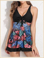 High Waist Swimsuit Beach Dress 2024 Women 2 Piece Printed Tankini Set Swimwear Female Bathing Swimming Swim Suit Beachwear Lady