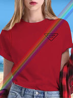 Summer women's letter P women's printed short-sleeved T-shirt round neck short-sleeved women's fashion street printed clothing