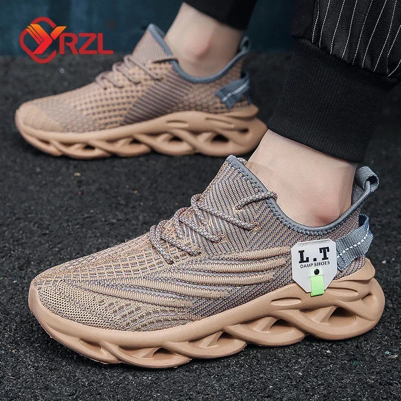 YRZL Casual Sneakers Men's Runing Shoes Outdoor Big Size Lightweight Breathable Mesh Increase Comfortable Sports Shoes for Men