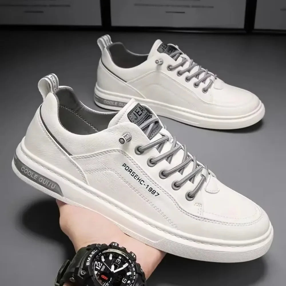 Trendy Versatile Cloth Shoes Men's Spring New Breathable White Shoes Men's Sports and Leisure Board Shoes Trendy Shoes