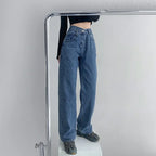 High-waisted Women's Vintage Jeans Loose-fit Straight-leg Slimming Draped Denim Trousers