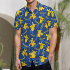 Summer Men's Shirt Cute Animal Print Short Sleeve Shirt Open button Lapel Men's Top Comfortable Casual Men's Shirts