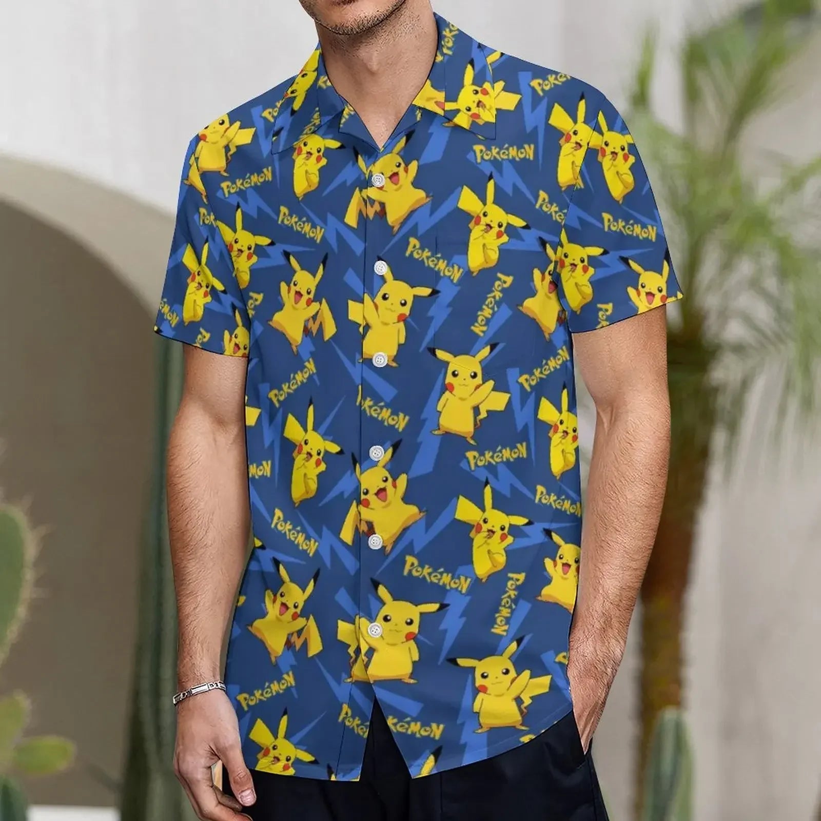 Summer Men's Shirt Cute Animal Print Short Sleeve Shirt Open button Lapel Men's Top Comfortable Casual Men's Shirts