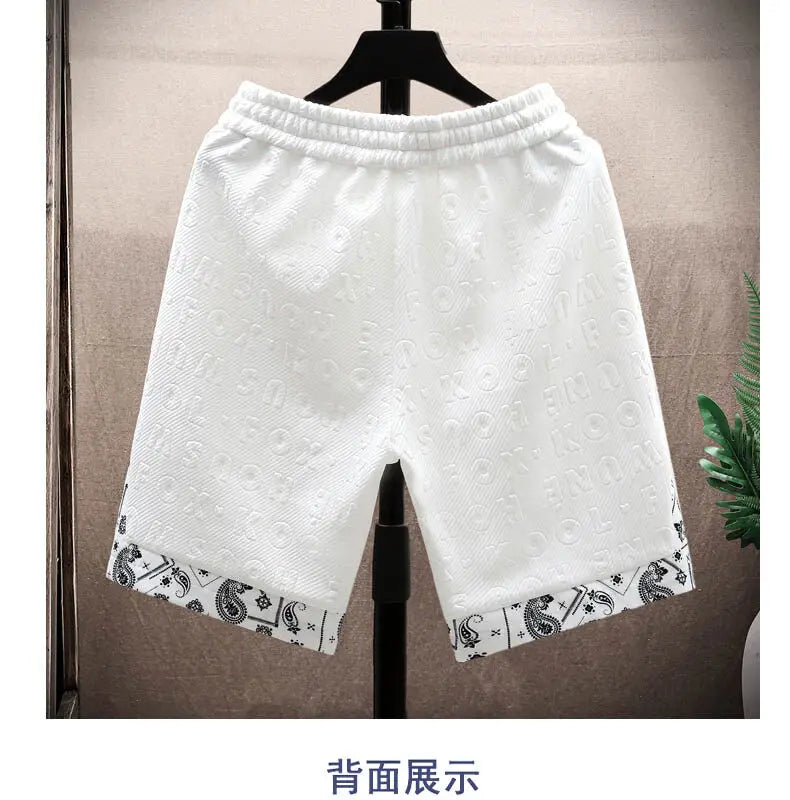 Top selling men's high-quality trendy printed shorts for spring and summer 2025, five quarter shorts, casual shorts
