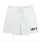 Men's 1977 Summer Streetwear Basketball Casual Cotton Shorts Gym Fitness Sports Running Workout Jogger Short Pants Sweatpants