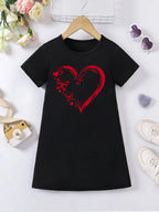 Girl's casual jumpsuit is soft and comfortable, stylish, simple and breathable A-line skirt | Love butterfly print dress