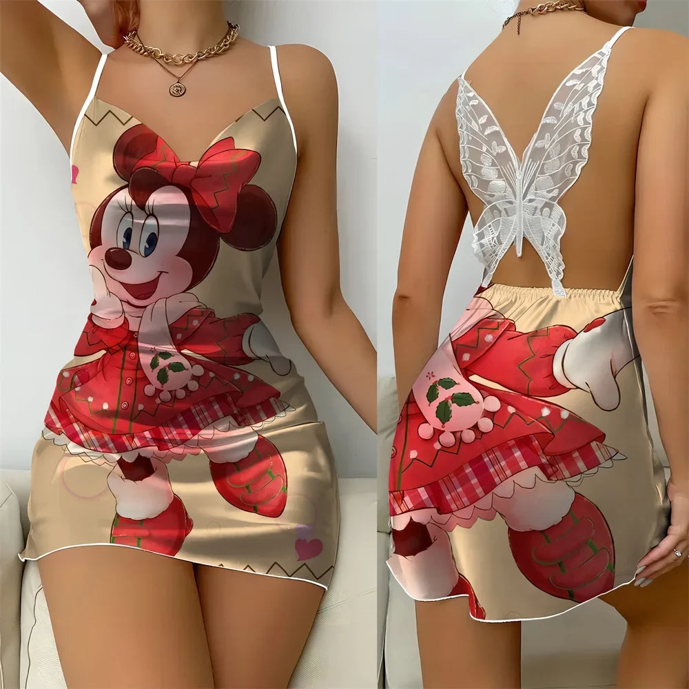 Back Butterfly Hollow out Design Women's Nightwear Romantic Female Suspender Sleeping Dress Summer Comfortable Pajama for Women