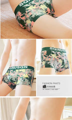 Lightweight Ice Silk Mens Underwear Elastic waistband Boyshorts Cotton 3D-Pouth Youth Boxer shorts Loose Male Boxer Underpants