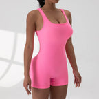 Women's Sexy Backless Tank Rompers Top Bodycon One Piece Halter Sleeveless Bodysuit Short Jumpsuits