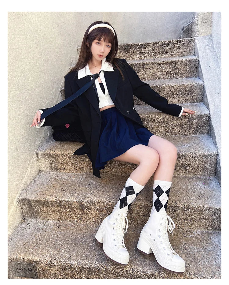 Women Platform Sneakers Canvas Shoes Personalized Luxry Heels Skateboard Lace Up Casual Fashion Outdoor Sneakers Plus Size 36-42