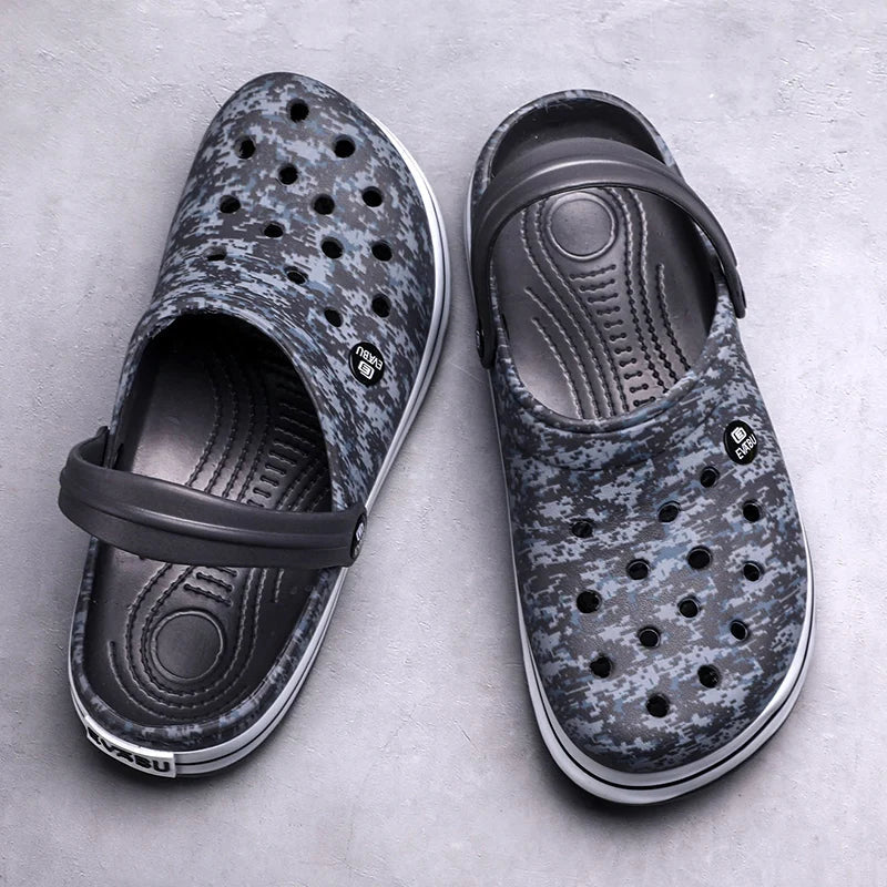 Hot Sale Large Size Men's Vacation Beach Sandals Leisure Garden Multifunctional Shoes　Indoor Home Slippers 39-45#