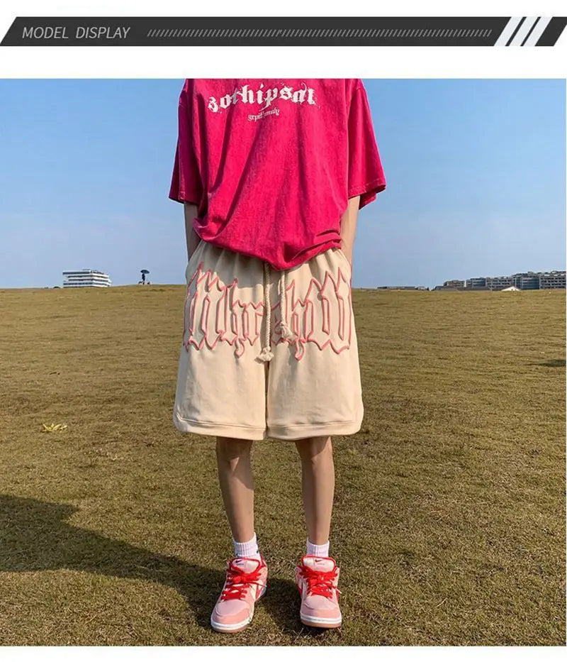 Y2k Shorts For Men 2025 Summer Letter Foam Print Loose Sweatpants Gym Oversized Basketball Shorts Pants Hip Hop Streetwear 8XL
