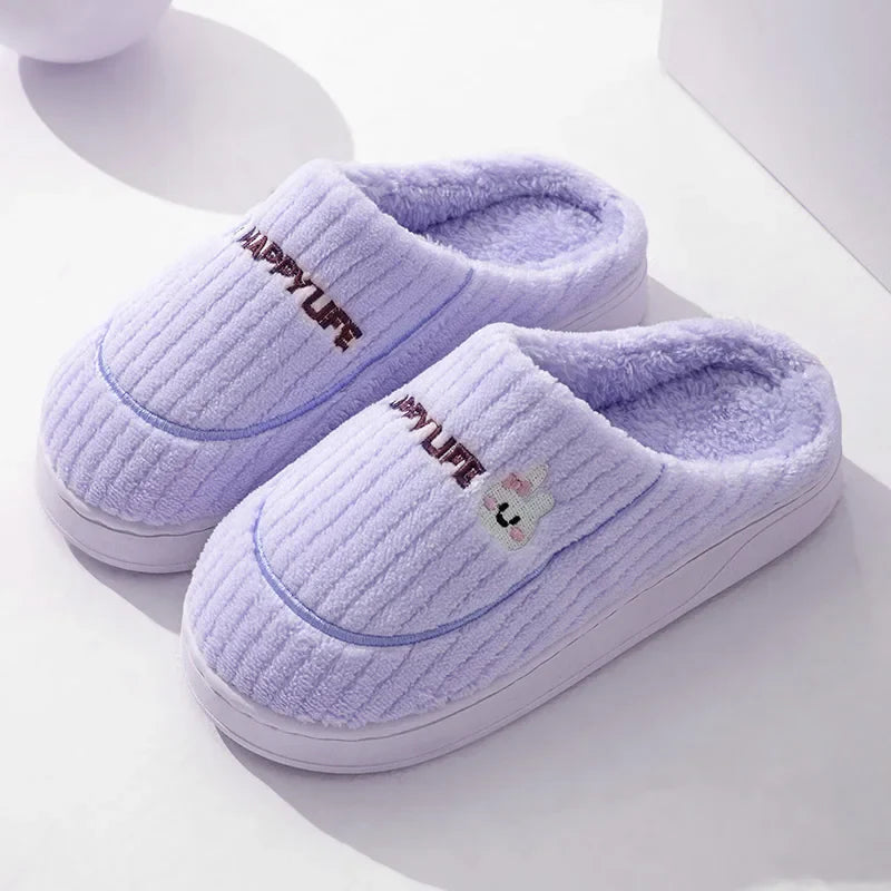 Cotton slippers for women, winter new style, indoor living, warm home, woolen slippers for men, autumn and winter
