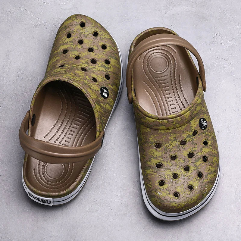 Hot Sale Large Size Men's Vacation Beach Sandals Leisure Garden Multifunctional Shoes　Indoor Home Slippers 39-45#