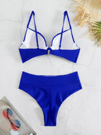 Cheap Push Up Bikinis Women Swimsuits  Solid Padded Women Swimwear Vintage Female Swimsuit High Waist Biquini Bathing Suit