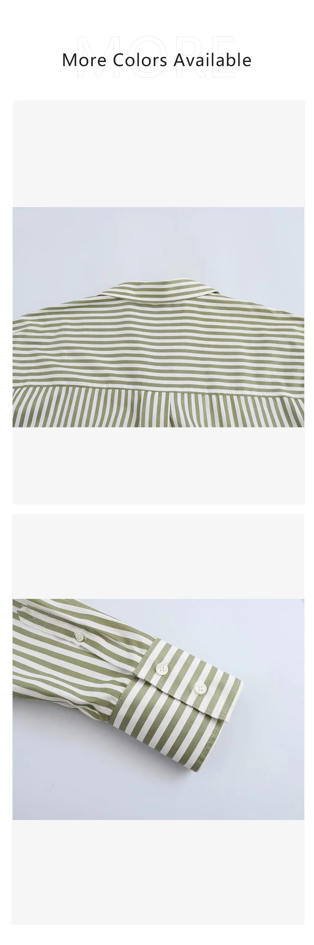 UNIZERA Women's Basic Striped Shirt with Collar Pocket Buckle Decoration Spring/Summer New Women's Shirt Top