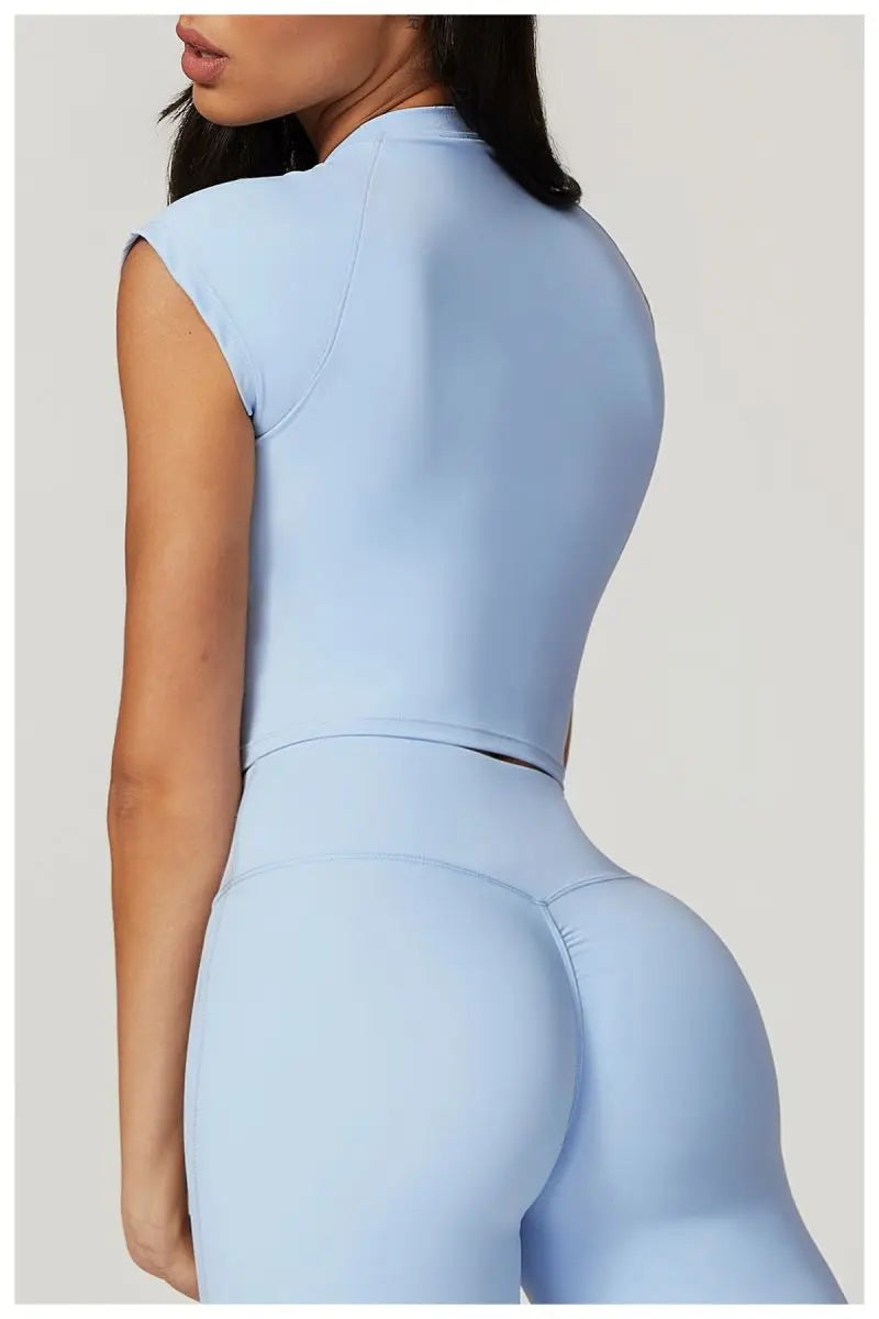 Two Piece Short Sleeve Sport Yoga Set Outfit Fitness Gym Set Workout Clothes for Women Flare Leggings Sportwear Women Tracksuit