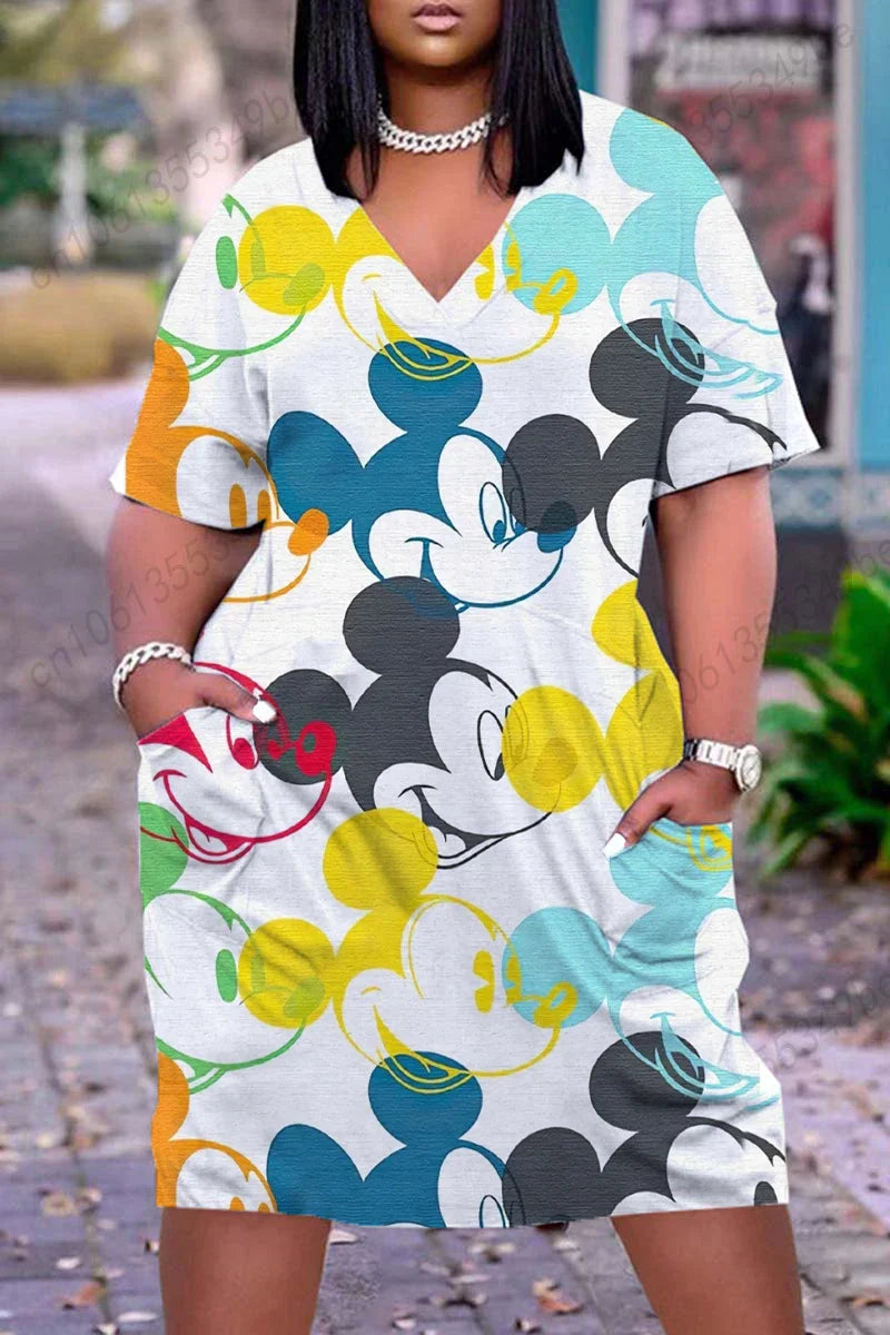 Disney Dresses Plus Size Xxxl Elegant Dresses for Women for Party Woman Elegant Dress 5xl Large Size Women's Clothing Chic 2022