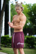 Woven Sports Quick Drying Black Shorts Men's Fitness Tide Brand Bodybuilding Slim Zipper Pocket Running Hip-hop Training Pants