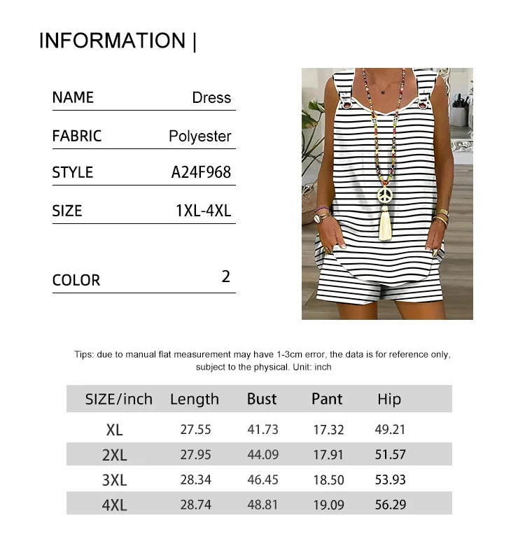 Women's 2025 Summer New Sleeveless Round Neck Vest Casual Short Jumpsuit With Pockets Jumpsuit Two Piece Set