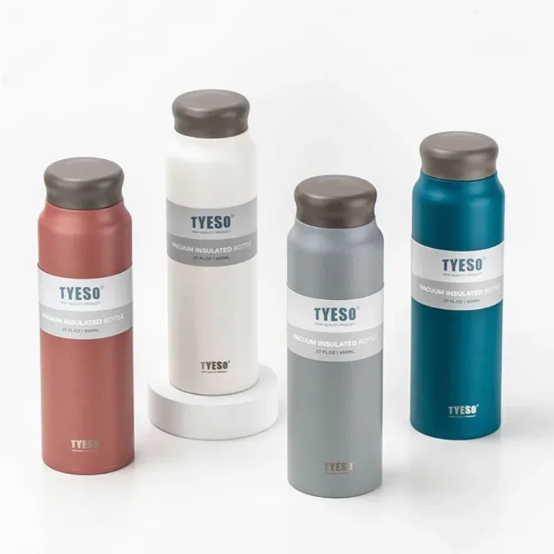TYESO Stainless Steel Insulated Cups Coffee Thermos Cups Portable Large Capacity Home Office Travel Water Cup Drinking Utensil