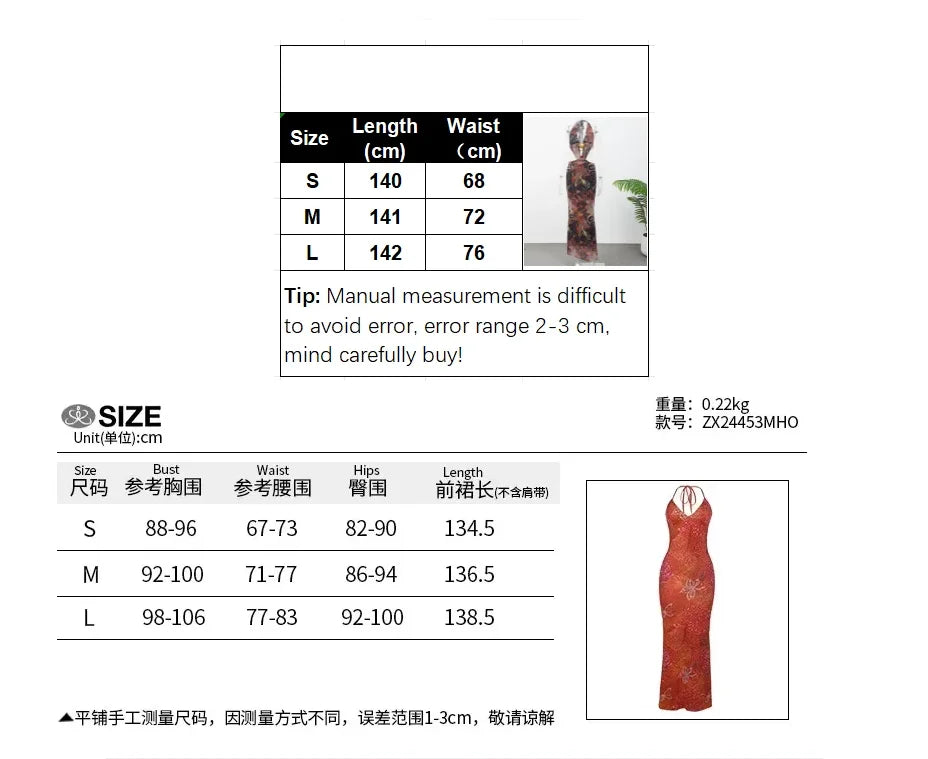 Women Sexy Printed Vestidos Chic Sleeveless Hollow Out Halter Bodycon Mini Dress 2025 Ladies Beach Seaside Vacation Bohemia Wear
