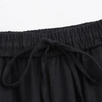 TRAF Women Fashion Spring Summer Lace-up Linen Blended Straight Pants Pocket Office Lady Chic High Waist Trousers Mujer