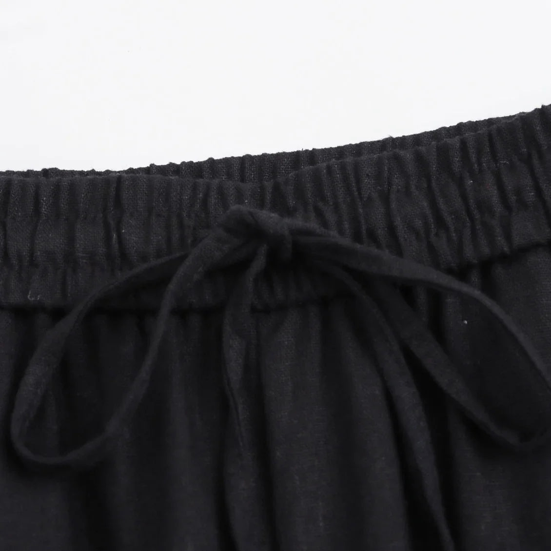 TRAF Women Fashion Spring Summer Lace-up Linen Blended Straight Pants Pocket Office Lady Chic High Waist Trousers Mujer