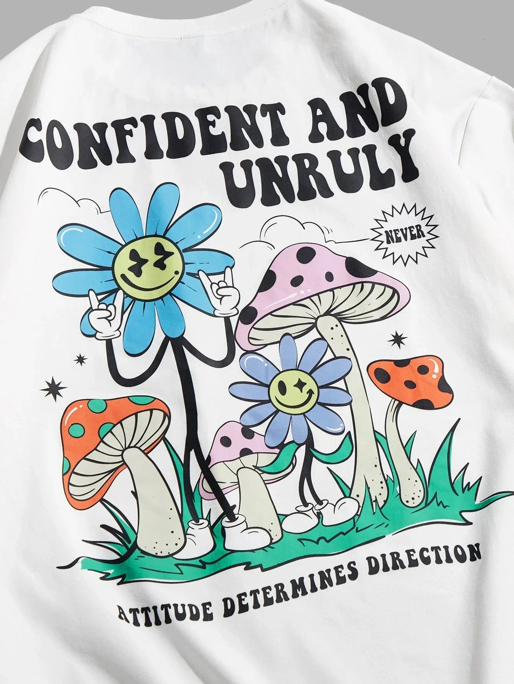 Confident And Unruly Attitude Determines Direction Men T Shirt Cotton Shirt Street Loose T-Shirts Summer Breathable Short Sleeve