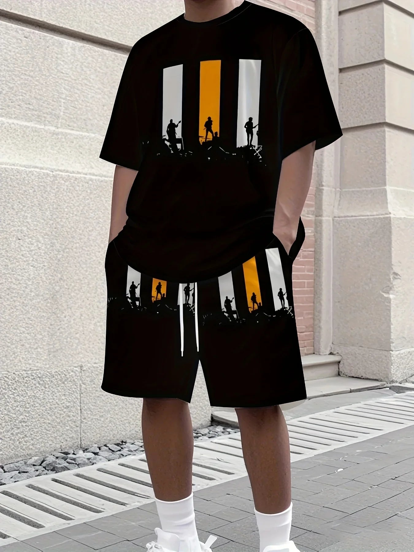 The 2025 summer new men's suit is a casual and fashionable 3D printed short-sleeved lightweight, breathable, quick-drying and sw