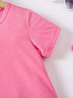 Girl's summer casual A-line dress with letter print | Machine washable, perfect for spring and summer outings