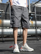 Summer Men's Cargo Shorts Cotton Loose Fit Big Size String Banding Men Short Pants Streetwear Casual Work Bermuda Shorts