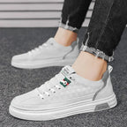 Upgrade your style with Men's Vulcanize Shoes 2025 /White Leather Casual Shoes/