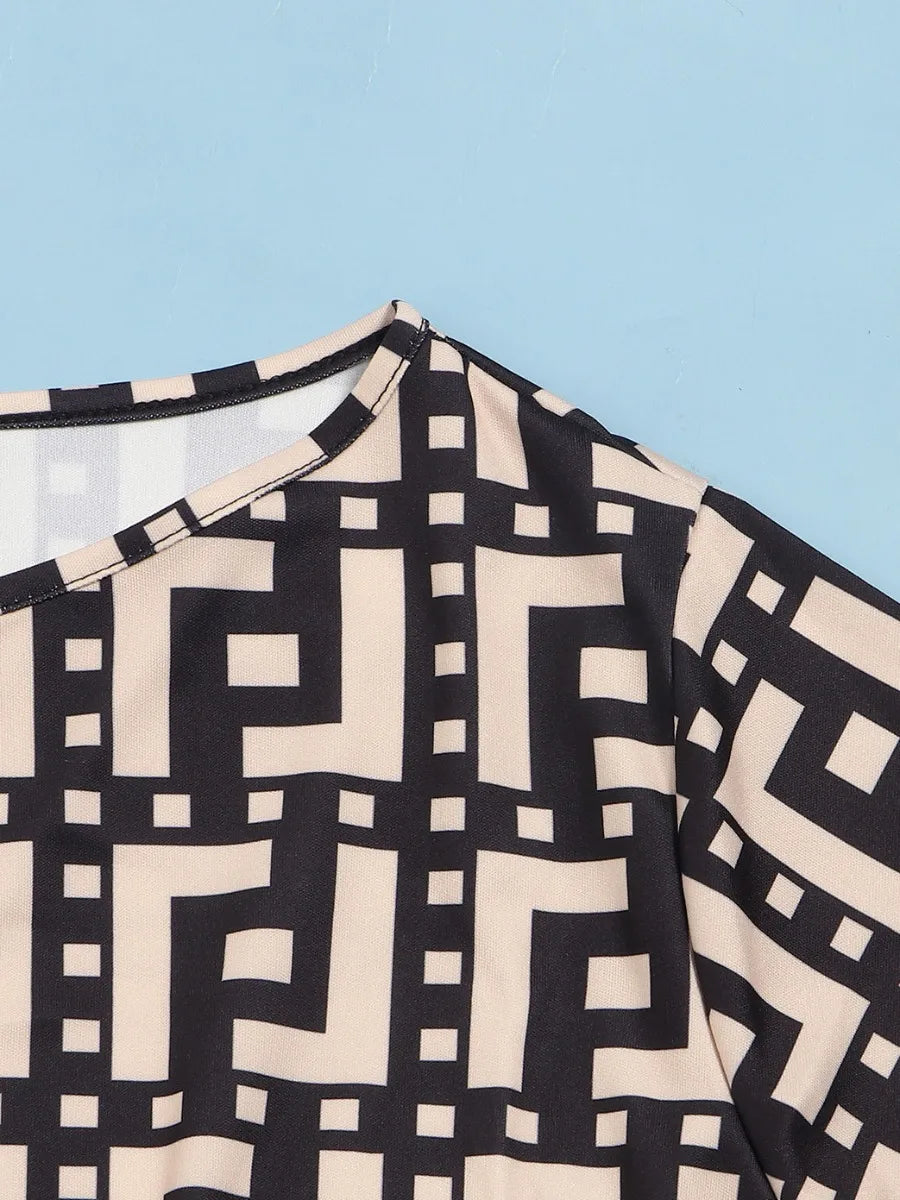 LW Plus Size matching sets Two Piece dress sets Letter Print Striped Skirt Set Fashion Casual Summer Tops+Bottoms Matching Outfi