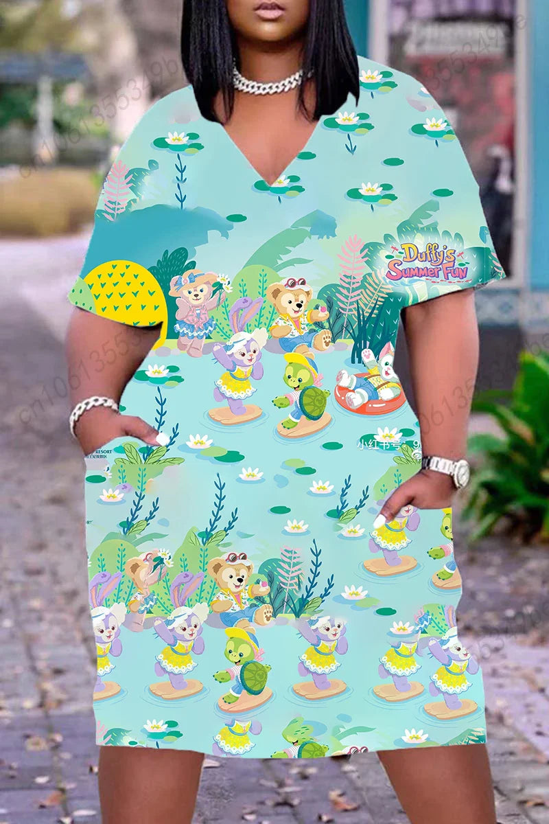 Disney Dresses Plus Size Xxxl Elegant Dresses for Women for Party Woman Elegant Dress 5xl Large Size Women's Clothing Chic 2022