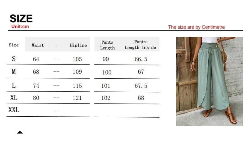 Women Wide Leg Pants Yoga Split Trousers Female Elastic Wasit Casual Loose Fitness Open Leg Pants Solid Color Harem Pants