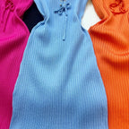 YuooMuoo Chic Fashion Sexy Package Hips Knitted Mini Dress 2O25 New Slim Elastic Rib Knitted Summer Dress Lady Streetwear Outfit