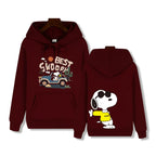Men's casual fashion brand high-end quality Snoopy print Autumn Winter thick warm street fashion hoodie