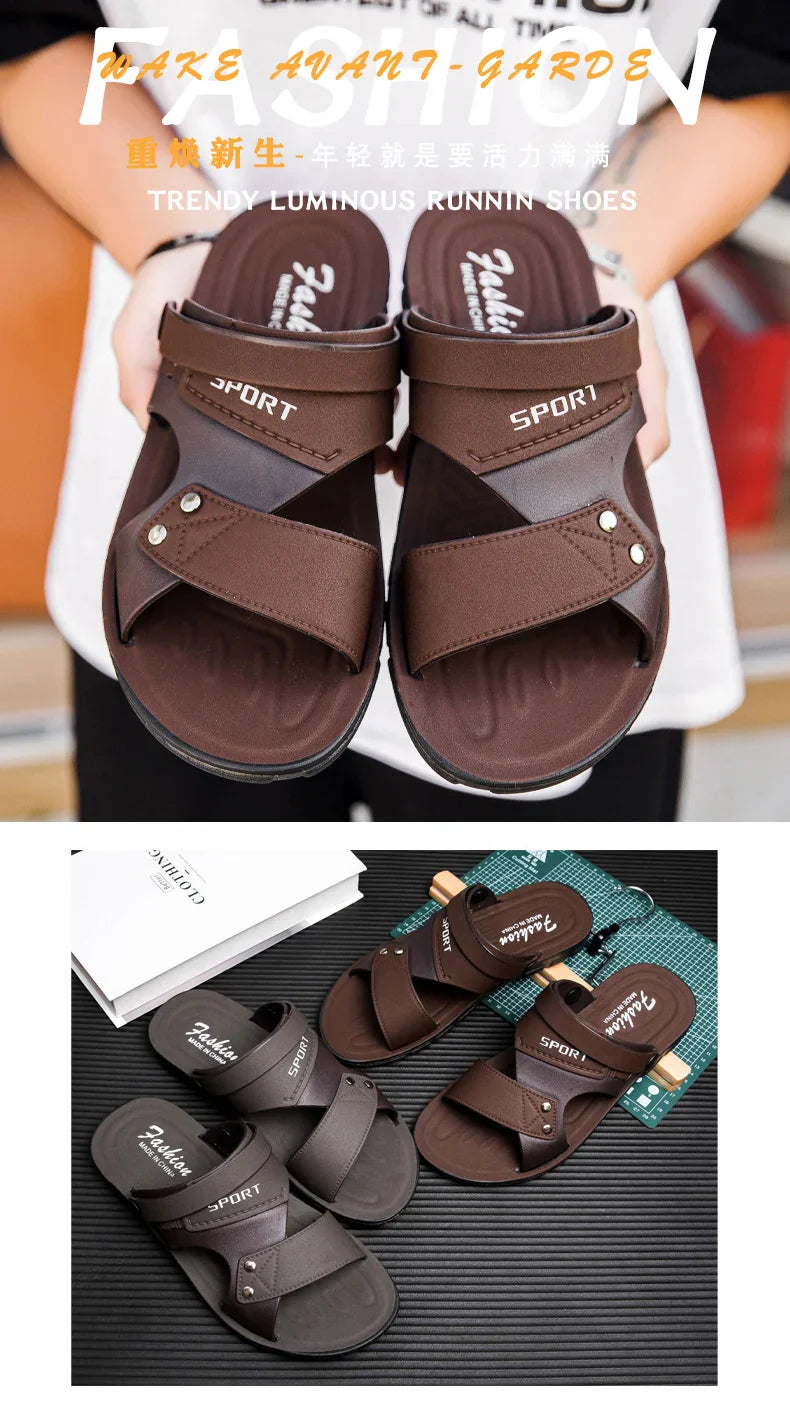 Fashion Sandals Men Summer Slip On Casual Slippers Outdoor Beach Shoes Male Classic Men's Sandals Slippers