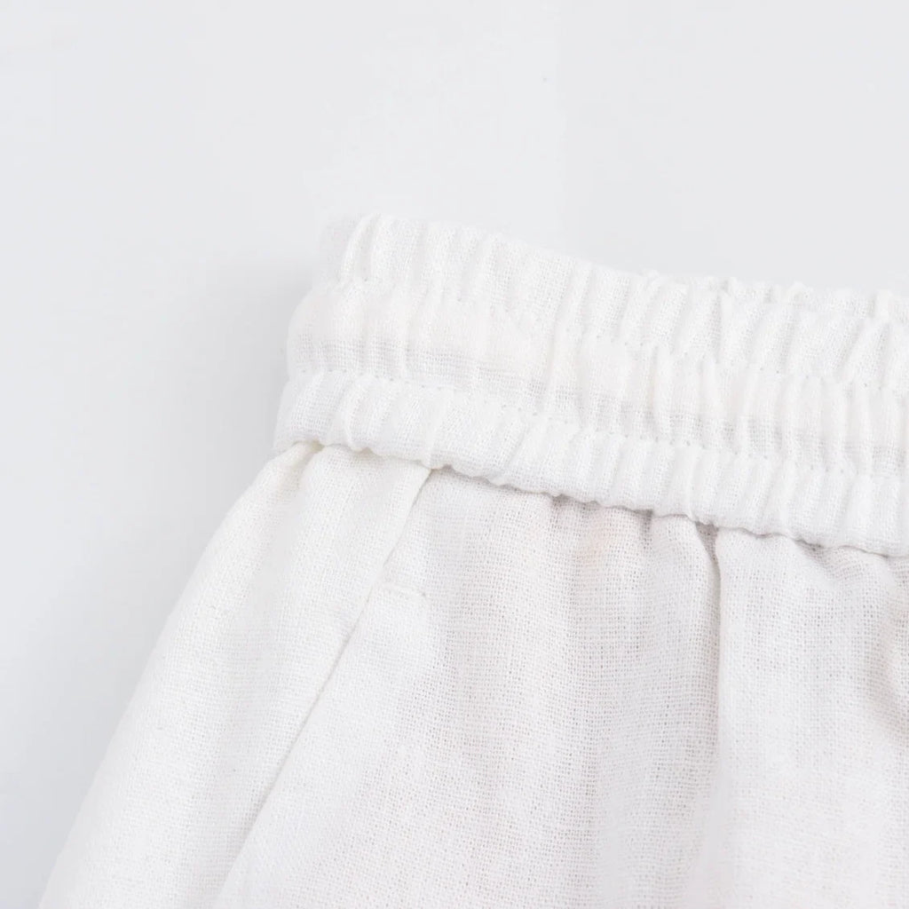 TRAF Women Fashion Spring Summer Lace-up Linen Blended Straight Pants Pocket Office Lady Chic High Waist Trousers Mujer