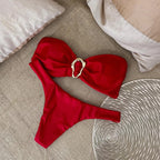 Bandeau Bikini Push Up Swimwear Women Swimsuits 2025 Sexy Brazilian Bikini Set Thong Micro Biquini Female Solid Beachwear