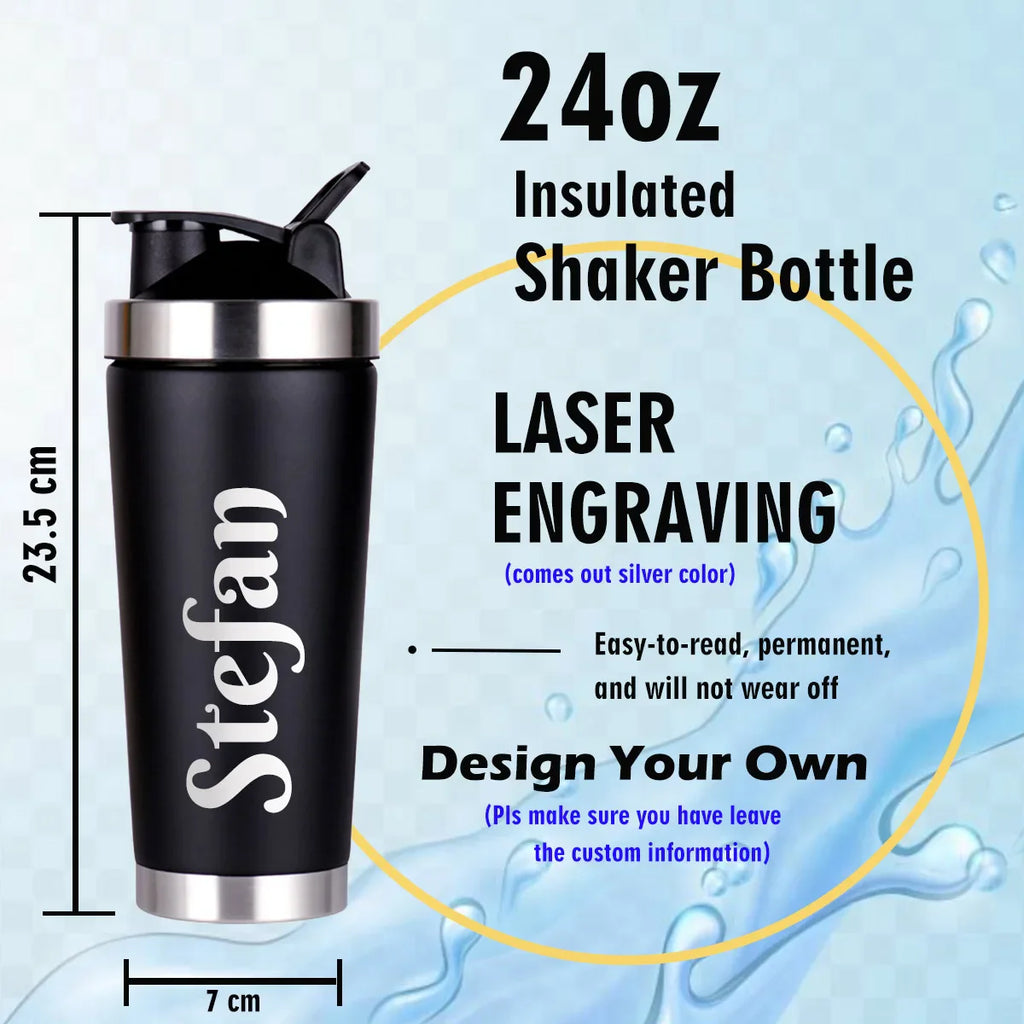 Trainer Gift, Personalized Fitness Shaker Bottle for Protein Mixer, Fitness Coach Exercise Water Bottle, Workout Gifts, Gym Gift