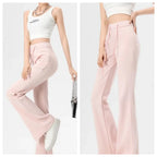 Women's Wide Leg Pants Lady's Draswtring Sweet Y2K Pink Flare Pant Boot Cut Female Long Trousers Casual Chic Matching Sweatpants