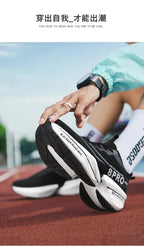 Carbon Plate Men Sports Marathon Air Cushion Running Shoes Breathable Lightweight Women Massage Athletic Nonskid Sneakers